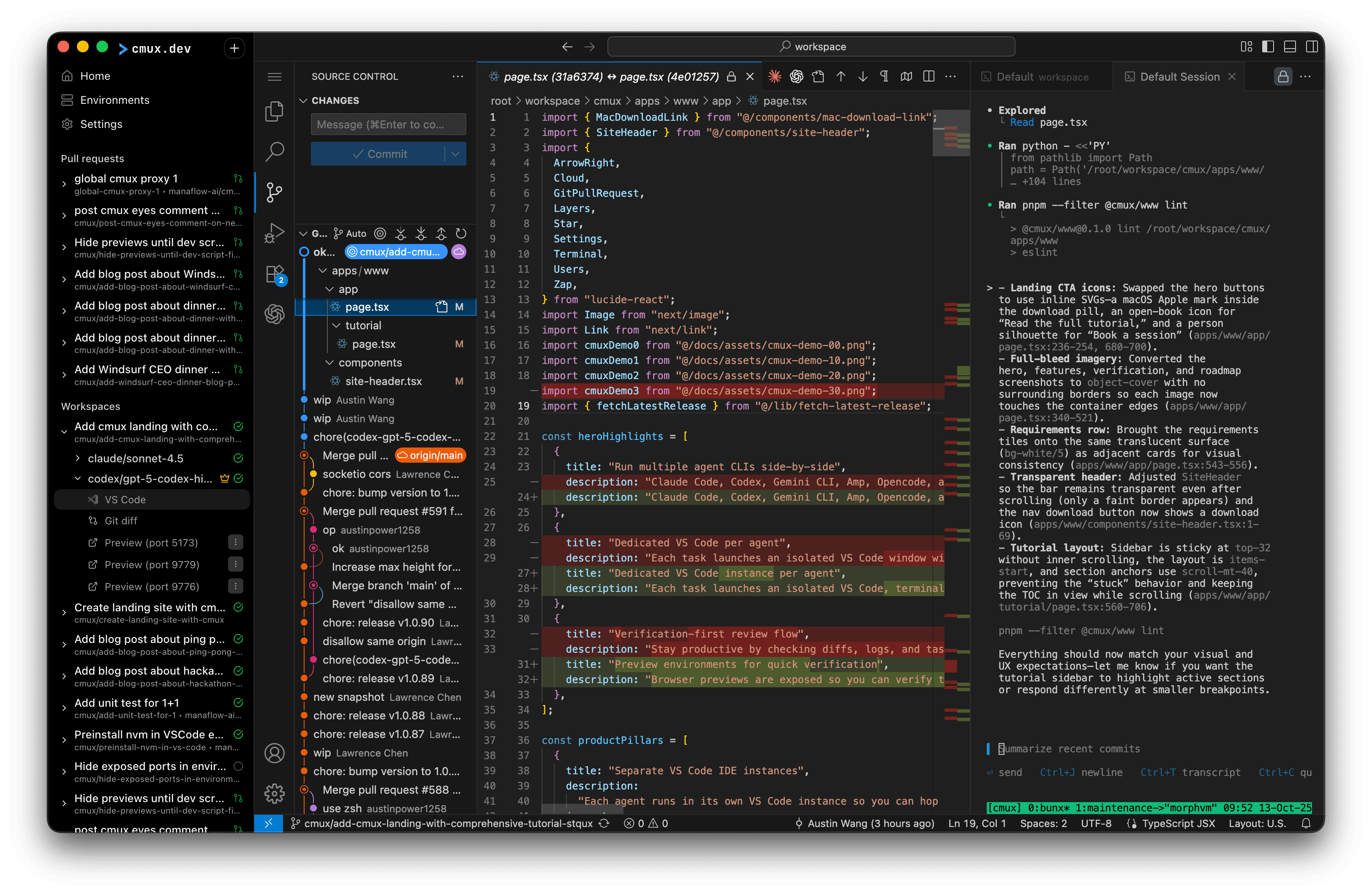 Manaflow dashboard showing task management for AI agents